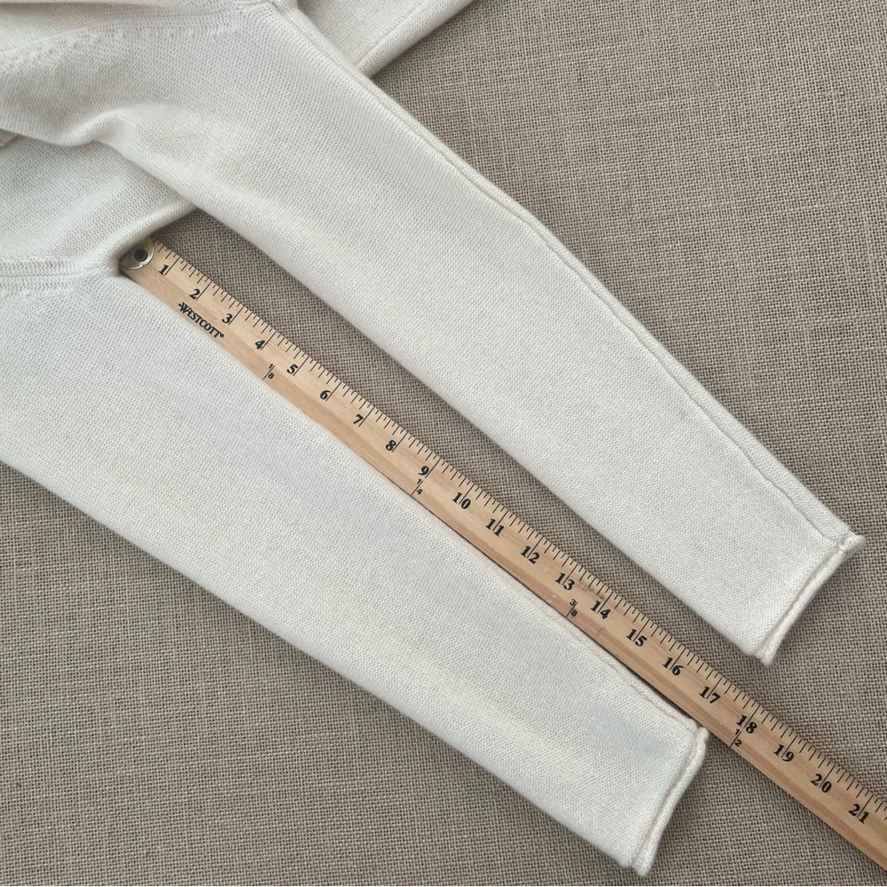 Neiman Marcus Cream Long Open Front Cardigan - Picture 6 of 8